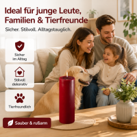 Deluxe Homeart LED Kerze mit Timerfunktion Bordeaux