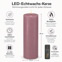 Deluxe Homeart LED Kerze mit Timerfunktion Light Purple