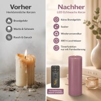 Deluxe Homeart LED Kerze mit Timerfunktion Light Purple