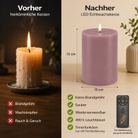 Deluxe Homeart LED Kerze mit Timerfunktion Light Purple