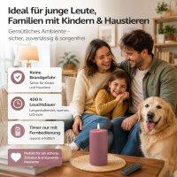 Deluxe Homeart LED Kerze mit Timerfunktion Light Purple