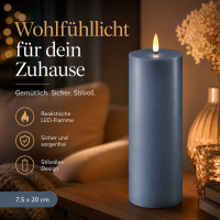 Deluxe Homeart LED Kerze mit Timerfunktion Ice Blue