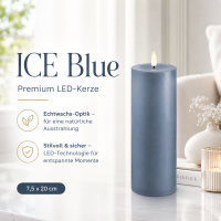 Deluxe Homeart LED Kerze mit Timerfunktion Ice Blue