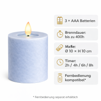Deluxe Homeart LED Kerze mit Timerfunktion Ice Blue