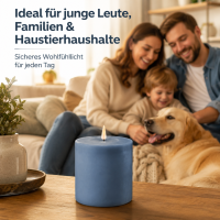 Deluxe Homeart LED Kerze mit Timerfunktion Ice Blue