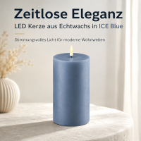 Deluxe Homeart LED Kerze mit Timerfunktion Ice Blue