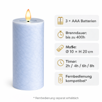 Deluxe Homeart LED Kerze mit Timerfunktion Ice Blue