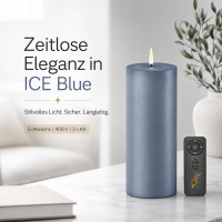 Deluxe Homeart LED Kerze mit Timerfunktion Ice Blue