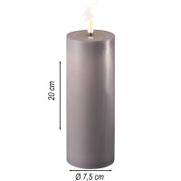 Deluxe Homeart LED Kerze mit Timerfunktion Grau