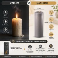 Deluxe Homeart LED Kerze mit Timerfunktion Grau