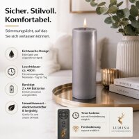 Deluxe Homeart LED Kerze mit Timerfunktion Grau