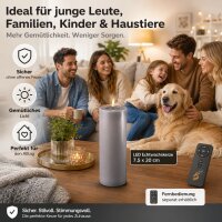Deluxe Homeart LED Kerze mit Timerfunktion Grau