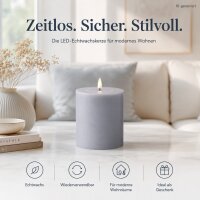 Deluxe Homeart LED Kerze mit Timerfunktion Dust Blue