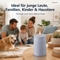 Deluxe Homeart LED Kerze mit Timerfunktion Dust Blue