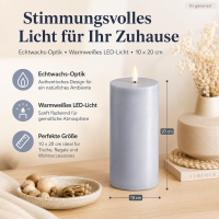 Deluxe Homeart LED Kerze mit Timerfunktion Dust Blue