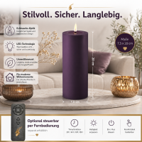 Deluxe Homeart LED Kerze mit Timerfunktion Dunkel Lila