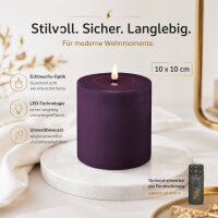 Deluxe Homeart LED Kerze mit Timerfunktion Dunkel Lila