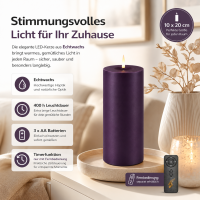 Deluxe Homeart LED Kerze mit Timerfunktion Dunkel Lila