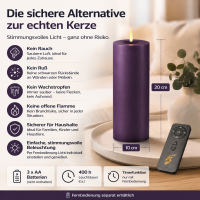Deluxe Homeart LED Kerze mit Timerfunktion Dunkel Lila
