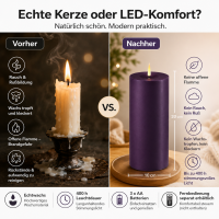 Deluxe Homeart LED Kerze mit Timerfunktion Dunkel Lila