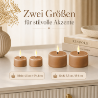 LED Kerze mit Timerfunktion Karamell Braun