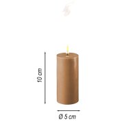 Deluxe Homeart LED Kerze mit Timerfunktion Karamell Braun