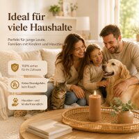 Deluxe Homeart LED Kerze mit Timerfunktion Karamell Braun
