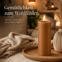 Deluxe Homeart LED Kerze mit Timerfunktion Karamell Braun