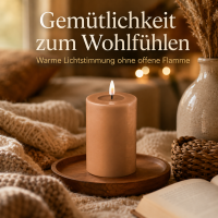 Deluxe Homeart LED Kerze mit Timerfunktion Karamell Braun