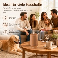 Deluxe Homeart LED Kerze mit Timerfunktion Karamell Braun