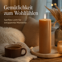 Deluxe Homeart LED Kerze mit Timerfunktion Karamell Braun