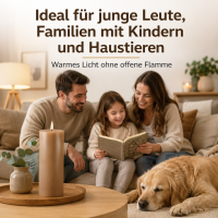 Deluxe Homeart LED Kerze mit Timerfunktion Karamell Braun