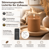 Deluxe Homeart LED Kerze mit Timerfunktion Karamell Braun
