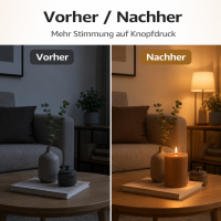 Deluxe Homeart LED Kerze mit Timerfunktion Karamell Braun