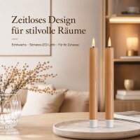 Deluxe Homeart LED Stabkerze mit Timerfunktion Karamell Braun