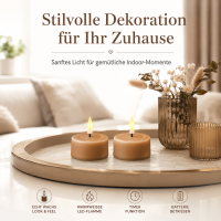 Deluxe Homeart Teelicht 2er Set mit Timerfunktion Karamell Braun