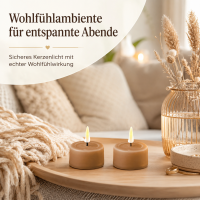 Deluxe Homeart Teelicht 2er Set mit Timerfunktion Karamell Braun