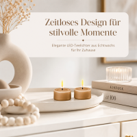 Deluxe Homeart Teelicht 2er Set mit Timerfunktion Karamell Braun