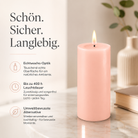 Deluxe Homeart LED Kerze mit Timerfunktion Hell Rosa