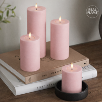 Deluxe Homeart LED Kerze mit Timerfunktion Hell Rosa