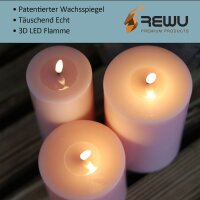 Deluxe Homeart LED Kerze mit Timerfunktion Hell Rosa