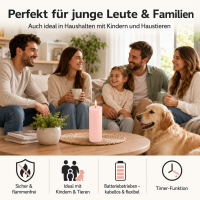 Deluxe Homeart LED Kerze mit Timerfunktion Hell Rosa