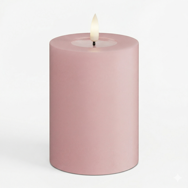 Deluxe Homeart LED Kerze mit Timerfunktion Hell Rosa