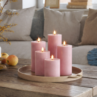 Deluxe Homeart LED Kerze mit Timerfunktion Hell Rosa