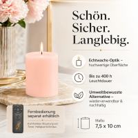 Deluxe Homeart LED Kerze mit Timerfunktion Hell Rosa