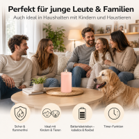 Deluxe Homeart LED Kerze mit Timerfunktion Hell Rosa