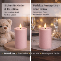 Deluxe Homeart LED Kerze mit Timerfunktion Hell Rosa