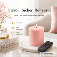 Deluxe Homeart LED Kerze mit Timerfunktion Hell Rosa
