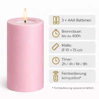 Deluxe Homeart LED Kerze mit Timerfunktion Hell Rosa