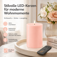 Deluxe Homeart LED Kerze mit Timerfunktion Hell Rosa